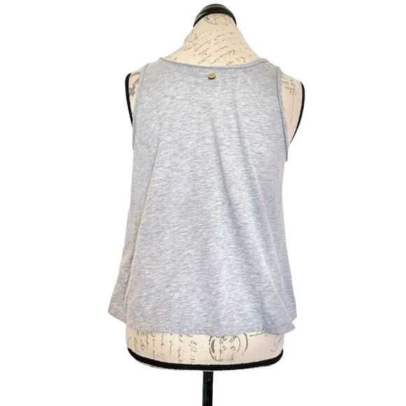 Ropaje Womens Tank Top Sz Medium Heather Gray Rolled Neckline Cropped Minimalist - Picture 13 of 13